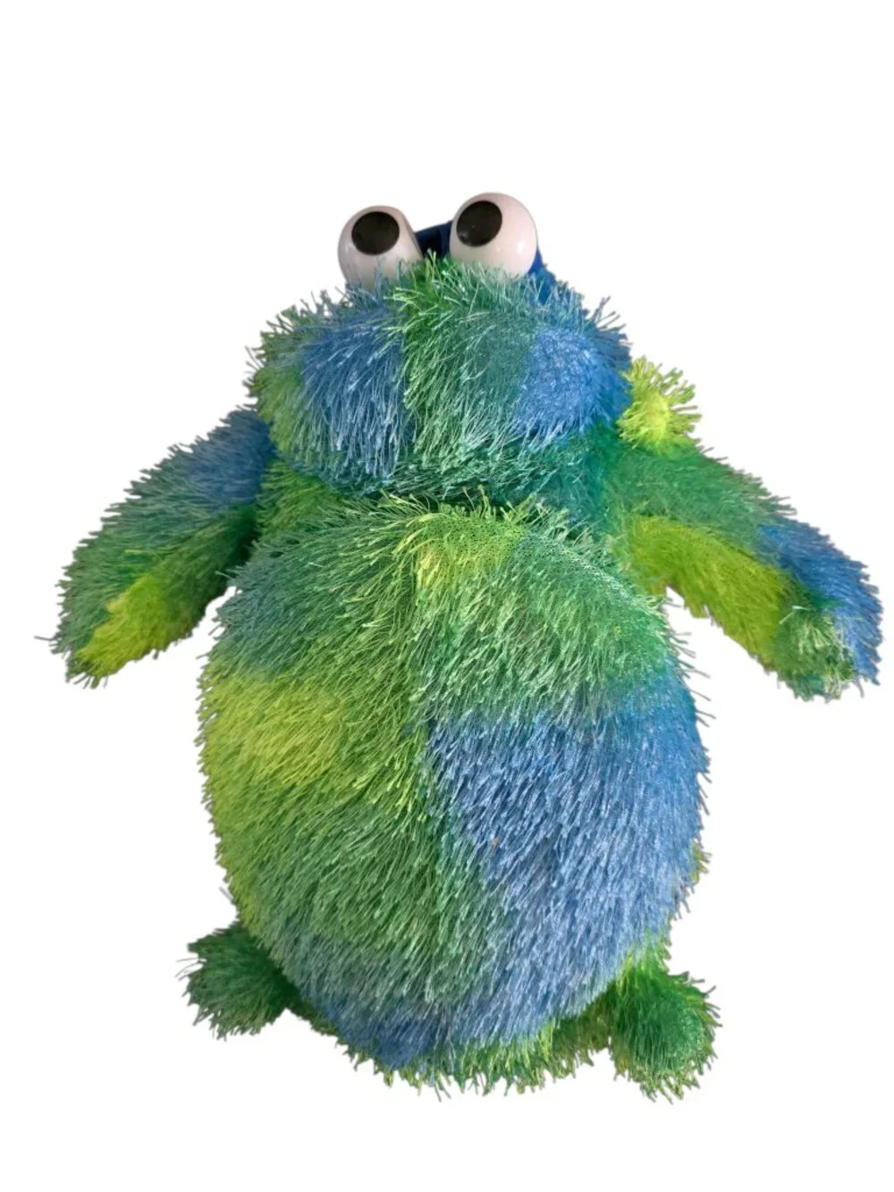 Furgle Frog Plush Monster Zipper Pouch Hidden Pocket Blue Green Stuffed Animal